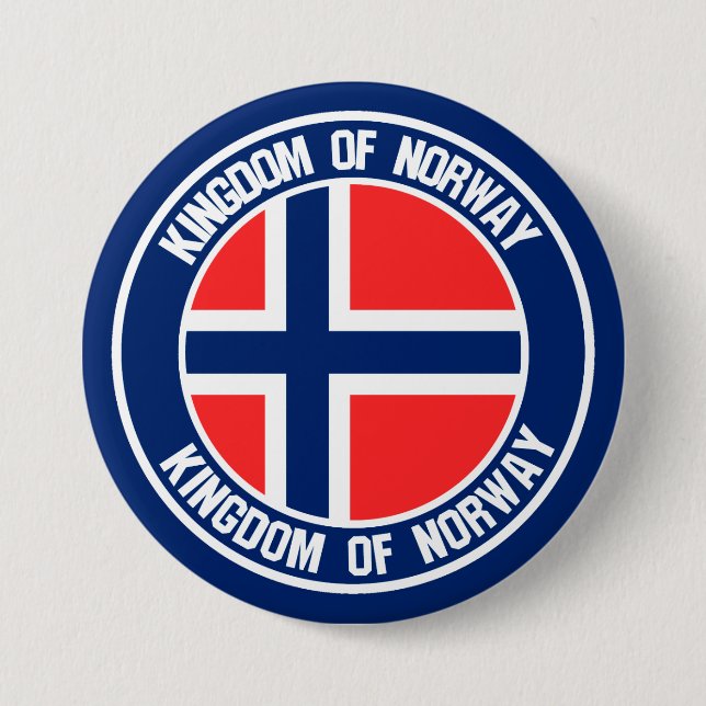 Chapa Redonda De 7 Cm Noruega redonda Emblem (Anverso)