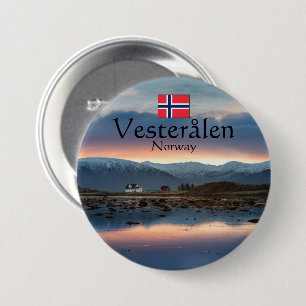 Chapa Redonda De 7 Cm Noruega Vesteralen Souvenir