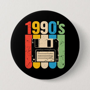 Chapa Redonda De 7 Cm Nostalgia por la computadora de disco flexible ret