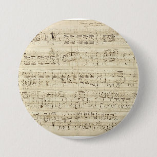 Chapa Redonda De 7 Cm Notas musicales antiguas - Partitura de Chopin