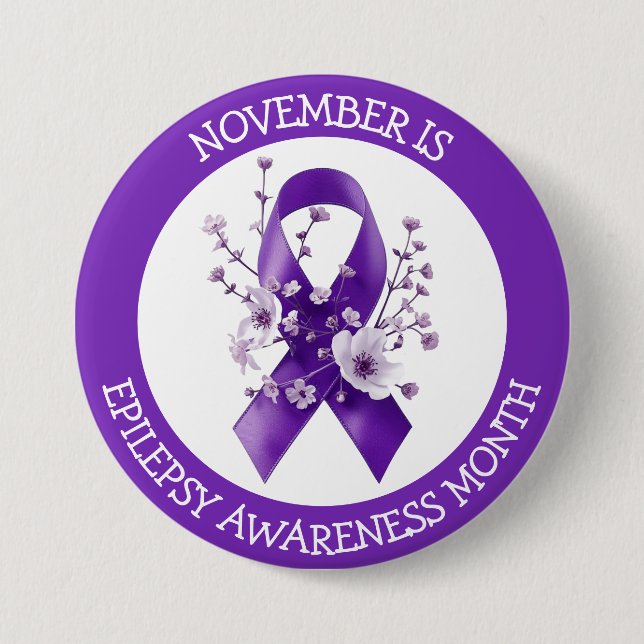 Chapa Redonda De 7 Cm November is Epilepsy Awareness Month (Anverso)