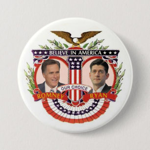 Chapa Redonda De 7 Cm Nuestra opción: Romney/Ryan
