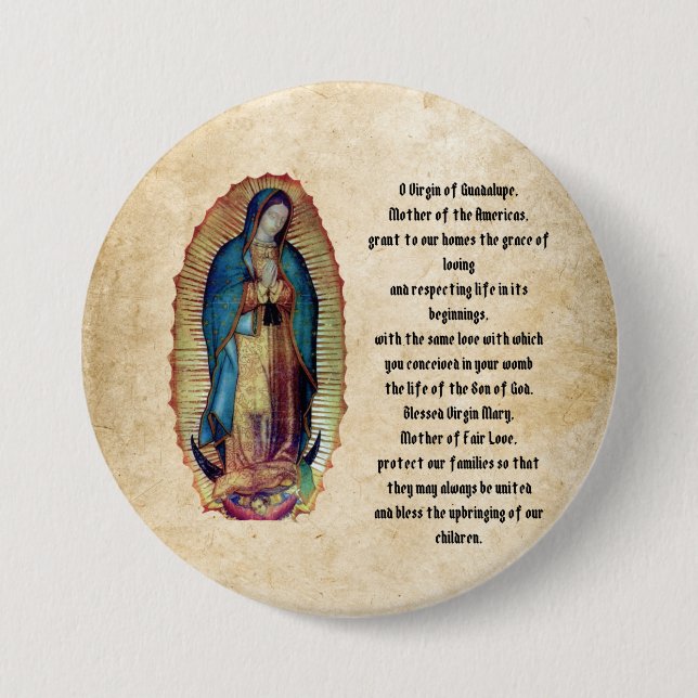 Chapa Redonda De 7 Cm Nuestra Señora de Guadalupe, Nuestra Señora de Gua (Anverso)