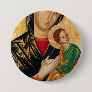 Chapa Redonda De 7 Cm Nuestra Señora de la Perpetua ayuda