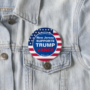 Chapa Redonda De 7 Cm Nueva Jersey ADMITE TRUMP VANCE