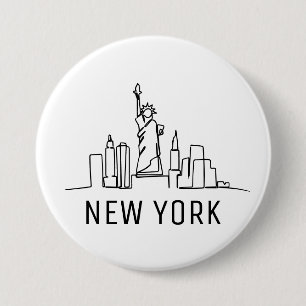 Chapa Redonda De 7 Cm Nueva York