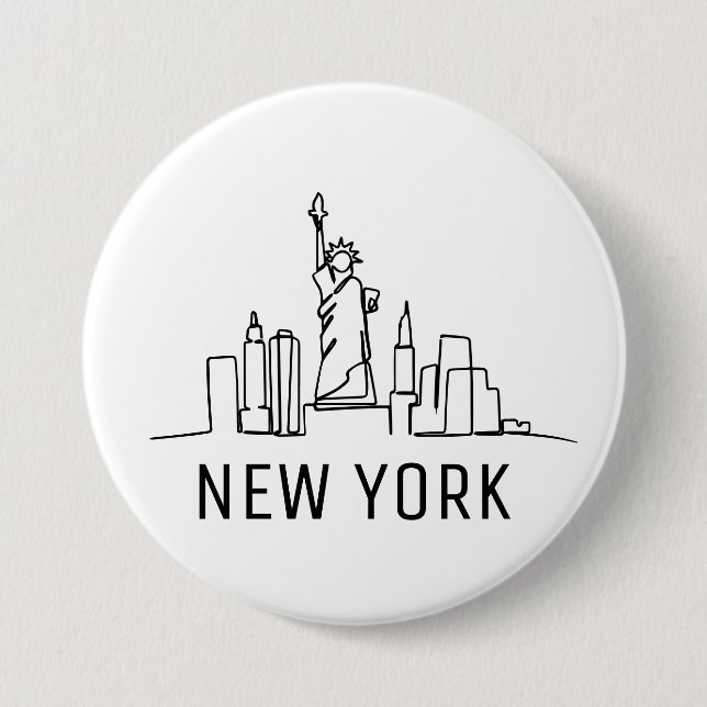 Chapa Redonda De 7 Cm Nueva York (Anverso)