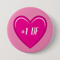 Número 1 Gráfica simple de corazón rosado BF