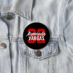 Chapa Redonda De 7 Cm Número de Jersey del atleta negro y rojo<br><div class="desc">Alegra a tu equipo deportivo favorito, jugador de fútbol o simplemente muestra tu orgullo escolar con un botón personalizado personalizado. Personalice con el número de camiseta de un jugador u otro texto personalizado. Perfecto para el fútbol, el baloncesto, el béisbol y los partidos de fútbol. Crea pines personalizados para todo...</div>