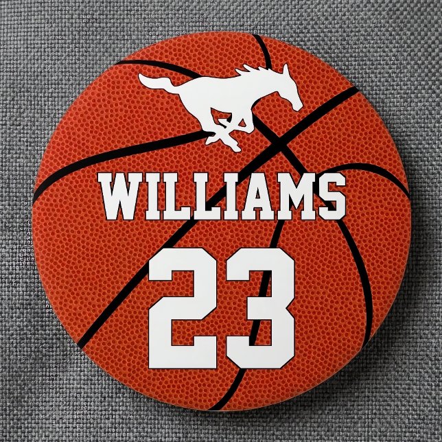 Chapa Redonda De 7 Cm Número de nombre del jugador del Personalizado de  (Customizable basketball team buttons for basketball players, teams and fans. Great for proud parents)