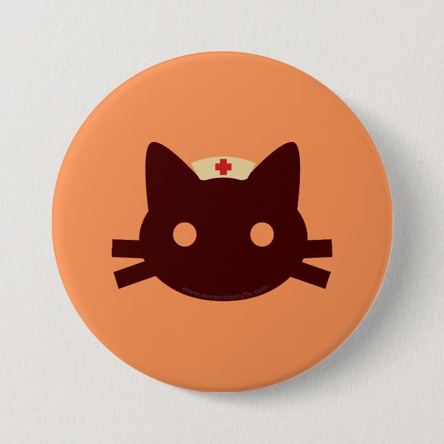 Chapa Redonda De 7 Cm Nurse Kitty (Anverso)