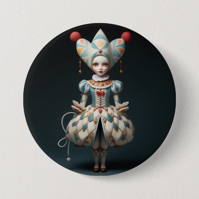 Chapa Redonda De 7 Cm Nutcracker Ballet Fashion-Harlequin Doll (Anverso)