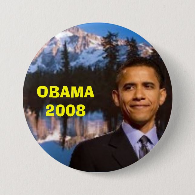 CHAPA REDONDA DE 7 CM OBAMA 2008 (Anverso)