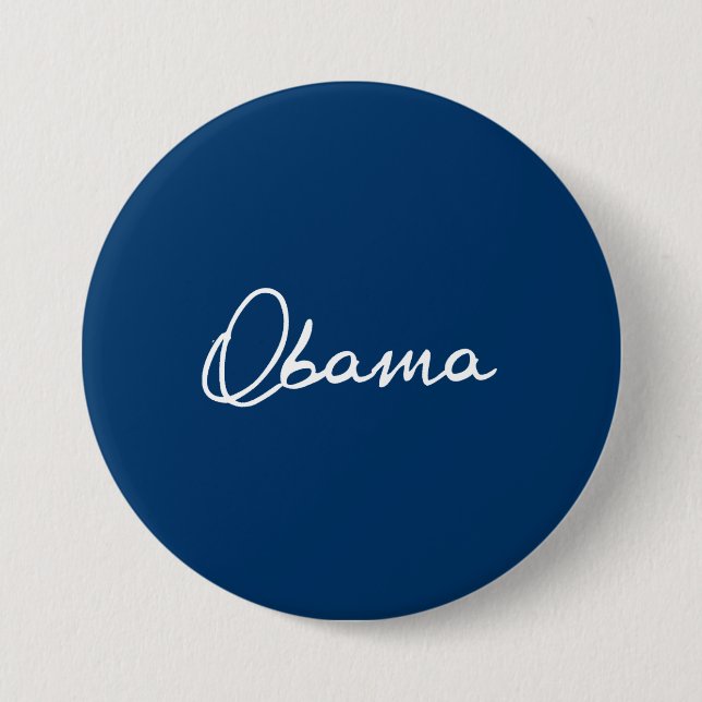 CHAPA REDONDA DE 7 CM OBAMA AUTOGRAPH (Anverso)