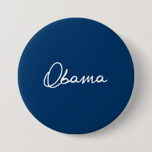 CHAPA REDONDA DE 7 CM OBAMA AUTOGRAPH