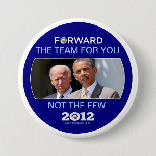Chapa Redonda De 7 Cm Obama/Biden 2012 El equipo por ti