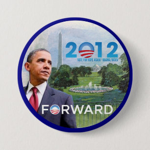 Chapa Redonda De 7 Cm Obama en Washington 2012