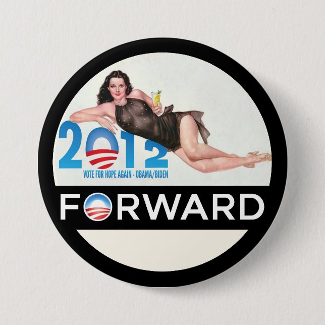 Chapa Redonda De 7 Cm Obama remite 2012 (Anverso)