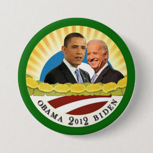 Chapa Redonda De 7 Cm Obama y sol de Biden