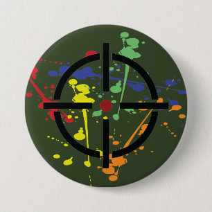 Chapa Redonda De 7 Cm Objetivo de bandeja de Fiesta de Papel Verde del E