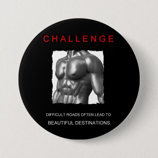 Chapa Redonda De 7 Cm objetivos de desafío motivacional de éxito deporti (Anverso)