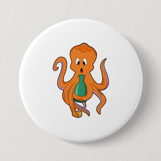 Chapa Redonda De 7 Cm Octopus con botella.PNG (Anverso)