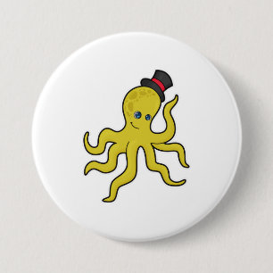 Chapa Redonda De 7 Cm Octopus con Gorra