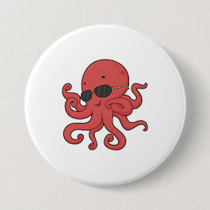 Chapa Redonda De 7 Cm Octopus Gafas de sol