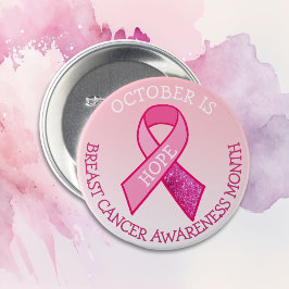 Chapa Redonda De 7 Cm Octubre es el Mes de Conciencia sobre el Cáncer de