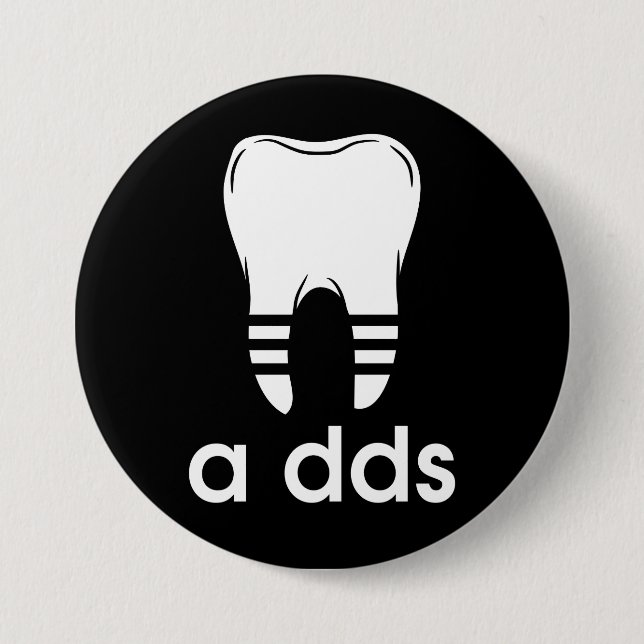 Chapa Redonda De 7 Cm Odontología divertida DDS (Anverso)