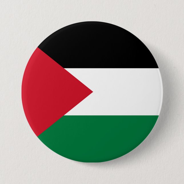 Chapa Redonda De 7 Cm oficialmente bandera del Estado de Palestina (Anverso)