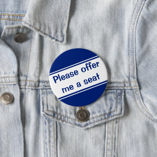 Chapa Redonda De 7 Cm Ofrezca un asiento (azul)