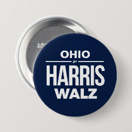 Chapa Redonda De 7 Cm Ohio para Harris Walz