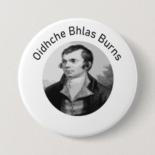 Chapa Redonda De 7 Cm Oidhche Bhlas Burns Gaélico Gris Oscuro