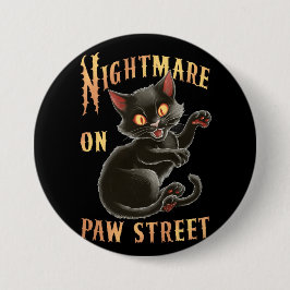 Chapa Redonda De 7 Cm Ojos asustados: Una pesadilla en la calle Hallowee