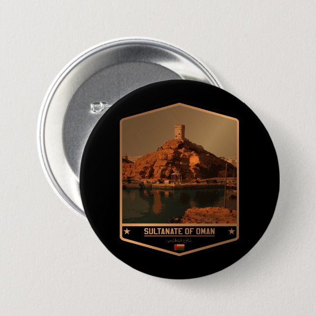 Chapa Redonda De 7 Cm Oman (Anverso y reverso)