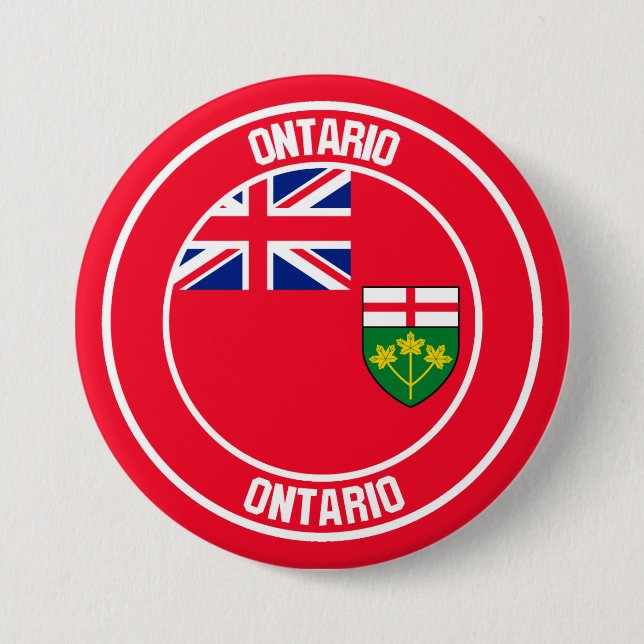 Chapa Redonda De 7 Cm Ontario Round Emblem (Anverso)