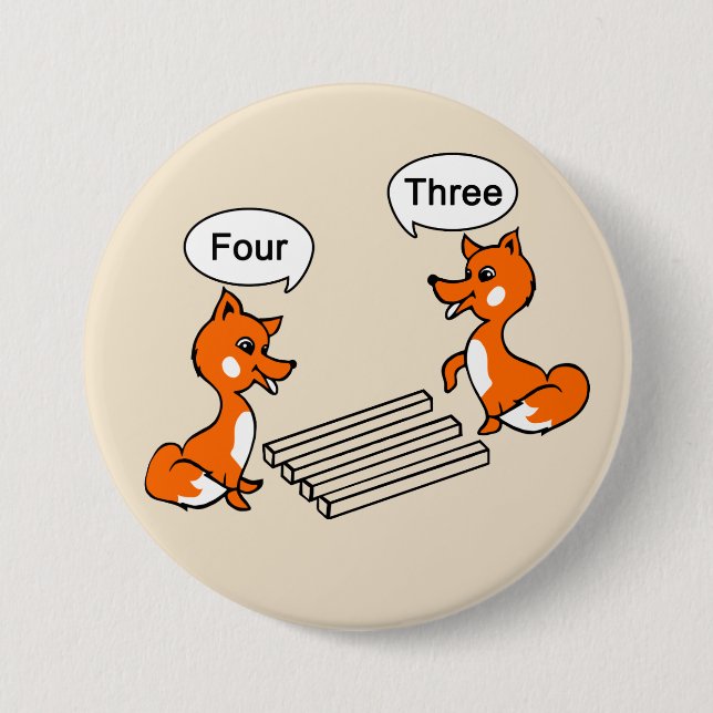 Chapa Redonda De 7 Cm Optical illusion Trick with Foxes (Anverso)