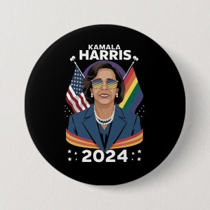 Chapa Redonda De 7 Cm Orgullo Gay Kamala Harris 2024 Vicepresidenta LGBT