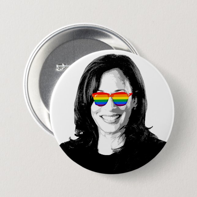 Chapa Redonda De 7 Cm Orgullo Kamala Harris 2024 (Anverso y reverso)