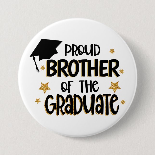 Chapa Redonda De 7 Cm Orgulloso hermano del graduado (Anverso)