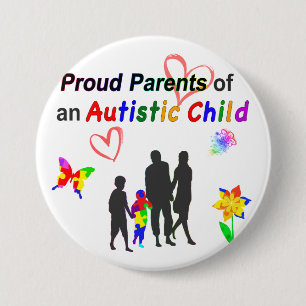 Chapa Redonda De 7 Cm Orgullosos padres de autismo