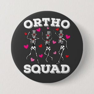 Chapa Redonda De 7 Cm Ortho Squad Dancing Skeleton Valentround