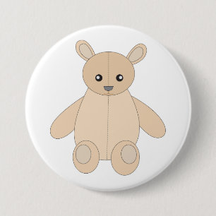 Chapa Redonda De 7 Cm Oso de peluche