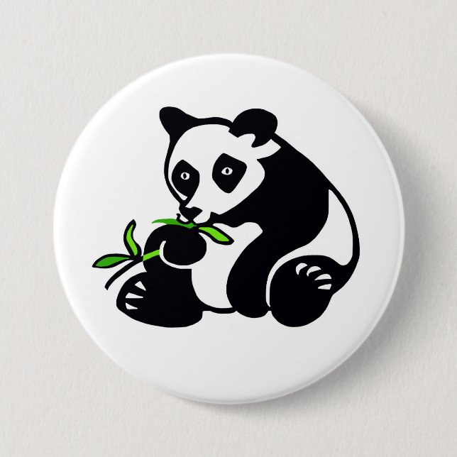 Chapa Redonda De 7 Cm Oso Kawaii PANDA - Conservación - Ecología - Natur (Anverso)