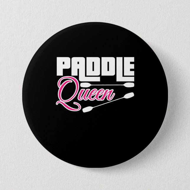 Chapa Redonda De 7 Cm Paddle Queen Chica Kayak (Anverso)