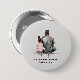 Chapa Redonda De 7 Cm Padre e hija negros personalizados (5)