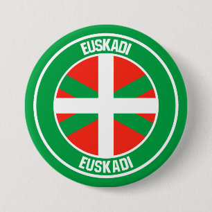 Chapa Redonda De 7 Cm País Vasco Round Emblem