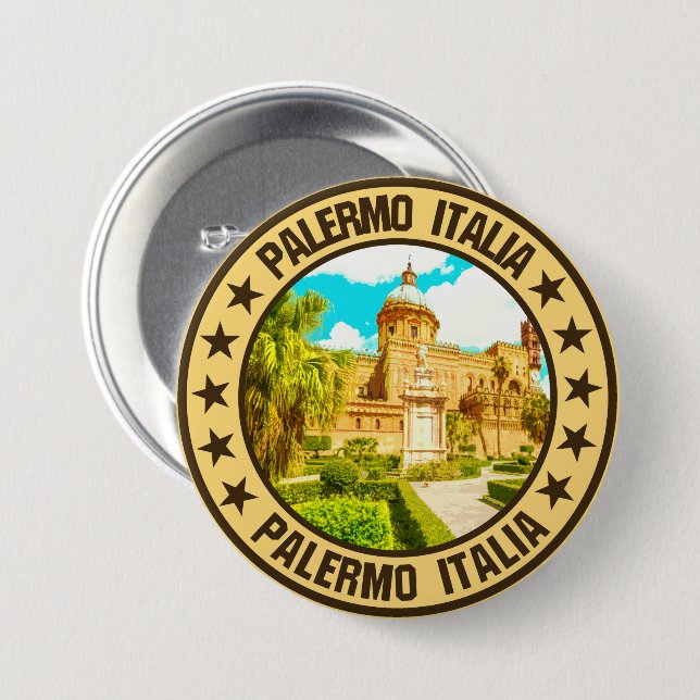 Chapa Redonda De 7 Cm Palermo (Anverso y reverso)