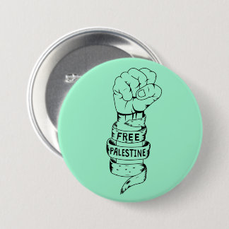 Chapa Redonda De 7 Cm Palestina Libre con puño de cosecha